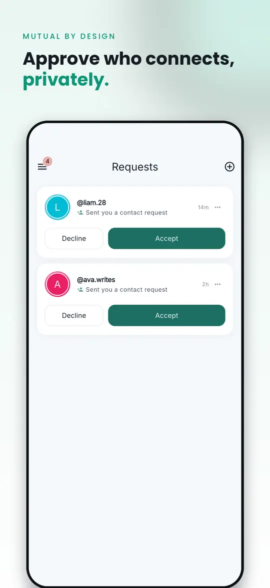 Hush contact requests — approve who can reach you