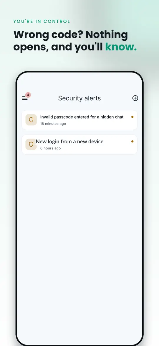 Hush security alerts logging failed passcode attempts